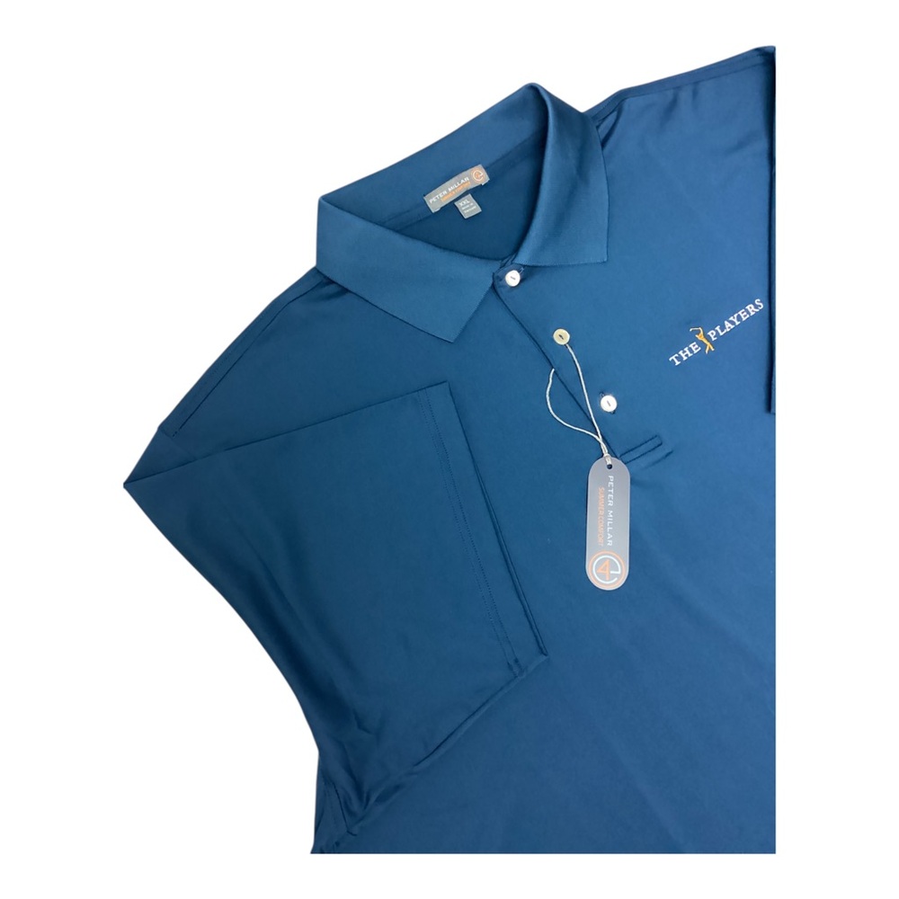 Peter Millar The Players Men's Blue Performance Polo Shirt size 2XL